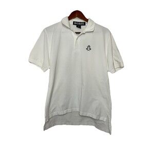 Boast Vintage Men's Medium White Polo Shirt Tennis Logo 90s